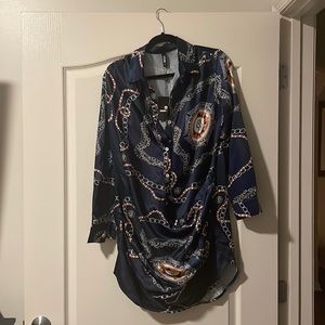 NWT Dark blue long sleeve shirt dress